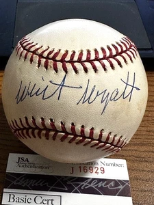 WHIT WYATT FIRMATO AUTOGRAFO SOLO BASEBALL! Tigri, White Sox, Dodgers! JSA! - Foto 1 di 2