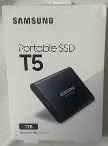 Samsung Portable SSD T5, 1TB USB 3.1 Gen 2 External, MU-PA1T0B/AM, Black - Afbeelding 1 van 1
