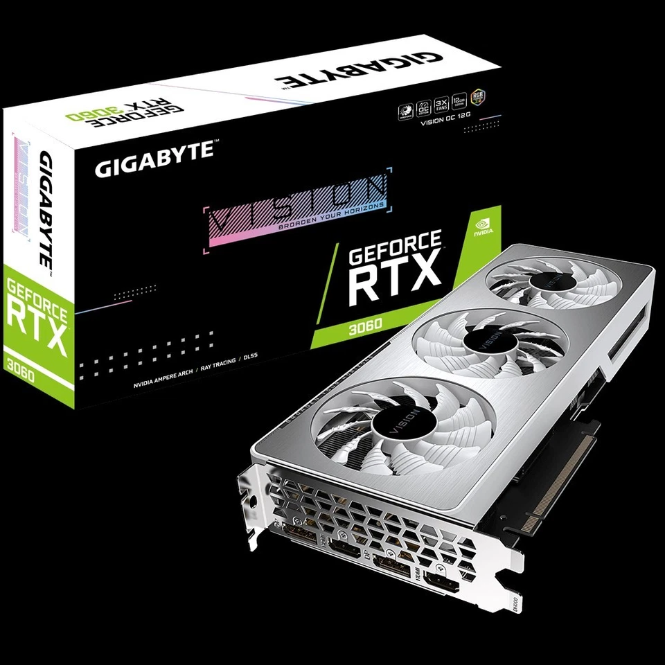 GIGABYTE GeForce RTX 3060 VISION OC 12GB GDDR6 Scheda Grafica LHR NO MINING - Immagine 1 di 1