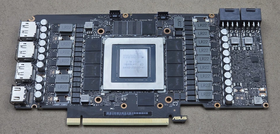 ASUS GeForce RTX 3080 10GB 320-Bit GDDR6X GRAPHICS BARE CARD NO HEATSINK/COOLER - Image 1 of 4