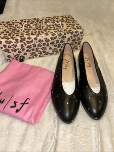 FS/NY Kira Ballerinas schwarz spanisches Leder mit Nietendetail Größe 7,5 M - Bild 1 von 13