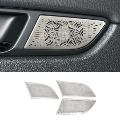 适用于大众 Passat B7 2011 - 2015 银色钢制门扬声器边框盖装饰 3 件 — 第 1/4 张图片