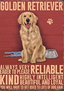 Letrero pequeño de acero Golden Retriever 200 mm x 150 mm - Imagen 1 de 1