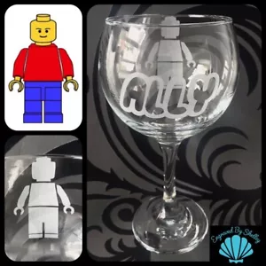 Lego Palloncino Gin Personalizzato Vetro Tonico Fatto a Mano Nome Gratis Inciso Mattone Uomo - Foto 1 di 12
