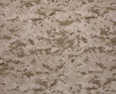 DIGITAL CAMO DESERT BEIGE 600D ARMY CRAFT PACK CLOTH FABRIC DWR BY YARD 59" W - Image 1 of 4