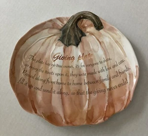Pumpkin Giving Plate Fall Thanksgiving Decorative Melamine EUC - Picture 1 of 4