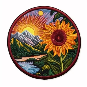 Parche Girasol Apliques Plancha Ropa Flor Silvestre Naturaleza Insignia Montaña  - Imagen 1 de 12