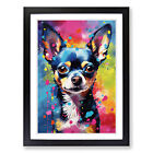 Chihuahua Action Wall Art Print Framed Canvas Picture Poster Decor Living Room