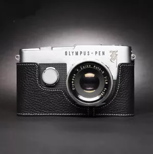 Funda protectora de cuero hecha a mano con media cámara para Olympus PEN-F PEN FT EED EE3 EE2 EE - Imagen 1 de 26