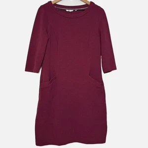 Biden ribbed 3/4 sleeve cranberry red sheath dress size 8 work dress modest - Picture 1 of 7