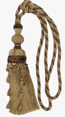 Cortina de borla única para cortinas CAMEL ARENA MARRÓN diseñador decoración del hogar Foto 1 de 3