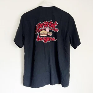 Vtg Kennington Ltd Mens In and Out Restaurant Bowling Camp Shirt Black White S - Picture 1 of 10