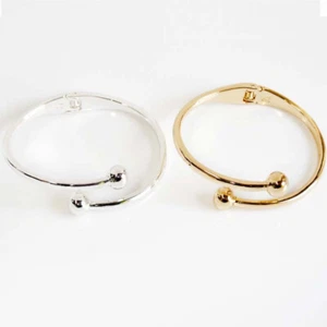 Nuevo Brazalete Abierto Bola Chapado en Oro Regalo Moda Mujeres Fiesta Joyería 2 Colores Elegidos - Imagen 1 de 7