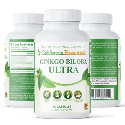Ginkgo Biloba, potenciador del estado de ánimo, apoya la función cerebral y el estado de alerta mental - 180 CP Foto 1 de 3