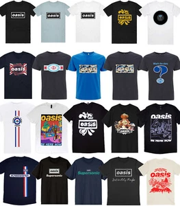 T Shirt Ufficiale Oasis Reunion Tour 25 Decca Logo Supersonic Nuova Unisex - Foto 1 di 73