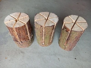 Schwedenfeuer Baumfackel Campingkocher Gartenfackel Holz mit Anzünder - 3 Stück - Bild 1 von 5