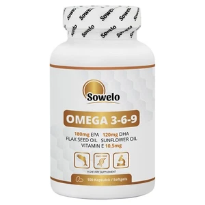 Omega 3-6-9 Softgels – ALA, Vitamin E, Healthy Fatty Acids Blend – Sowelo - Picture 1 of 11