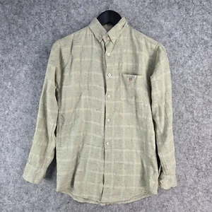 Gant Shirt Kids Boys Medium Beige Button Down Collared Long Sleeve Check 11902 - Picture 1 of 11
