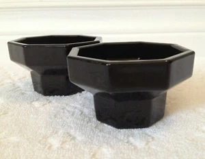 RETRO JG Durand ARC France '70’s+ TWO Octime-Black 3-Size Candle-Holders  - Picture 1 of 12