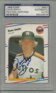 Dave Smith Astros Signed 1988 Fleer Card #457 PSA/DNA Encapsulated 151078