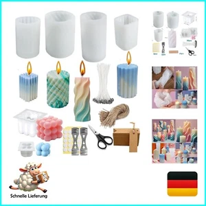 6STK Kerzen Selber Machen set Kerzenformen zum Gießen Kerzen Form Silikon Ker... - Bild 1 von 8