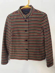 Vintage Talbots Striped Size 2 Jacket Suit Business button-Up Fully Lined - Picture 1 of 11
