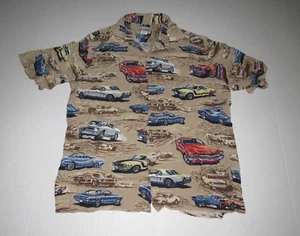 Reyn Spooner American Classics Hot Rod Cars Hawaiian Button Up Shirt Size Large - Picture 1 of 6
