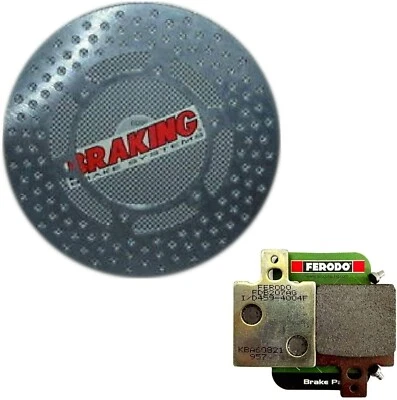 Kit freno posteriore disco Braking DC01RI pastiglie argento Ferodo Ducati 851 - Immagine 1 di 3