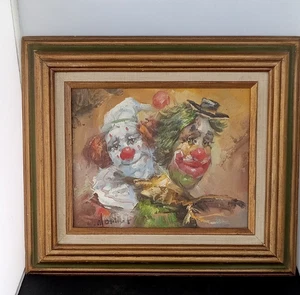 William Moninet original signiert W. Moninet gerahmt Öl Leinwand Clown Gemälde - Bild 1 von 14