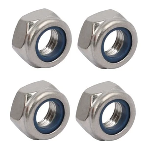 Dadi di bloccaggio sinistro in acciaio inox filettatura metrica passo M8x1,25 mm 4 pezzi - Foto 1 di 5