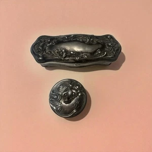 Antike Jugendstil Versilbert Waschtischdose Set  - Bild 1 von 8
