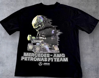 Mercedes AMG Petronas F1 Team Puma T Shirt Black Racing Graphic Size M - Photo 1/4