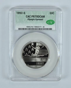 1992-S Olympic Gymnastics Commemorative Half Dollar PR70 DCAM CAC CACg *3786 - Picture 1 of 5