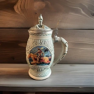 Avon Pony Express Salute To The Postal Service Ben Franklin Lidded Stein #72798 - Picture 1 of 8