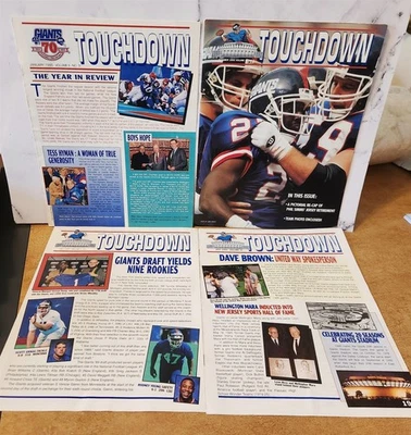 Juego completo de 4 boletines de la revista Touchdown 1995 de los New York Giants BONITO ESTADO Foto 1 de 4