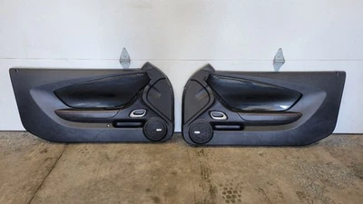 2012-2015 CAMARO DOOR TRIM PANEL PAIR BLACK RED STITCHING 15 - Image 1 of 4