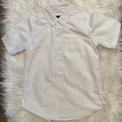 The Children’s Place Boys 7/8 White Button Down Shirt NWOT Short Sleeve Cotton - Image 1 of 4
