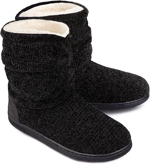 Para mujeres Acogedoras Botas Zapatilla de Invierno Cálidas Chenille Tejidas Espuma con Memoria Zapatos Antideslizantes Foto 1 de 4