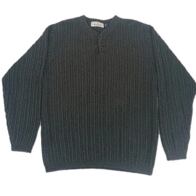 Suéter Vintage Bill Blass Henley Tejido Multicolor Para Hombre Talla L Foto 1 de 4