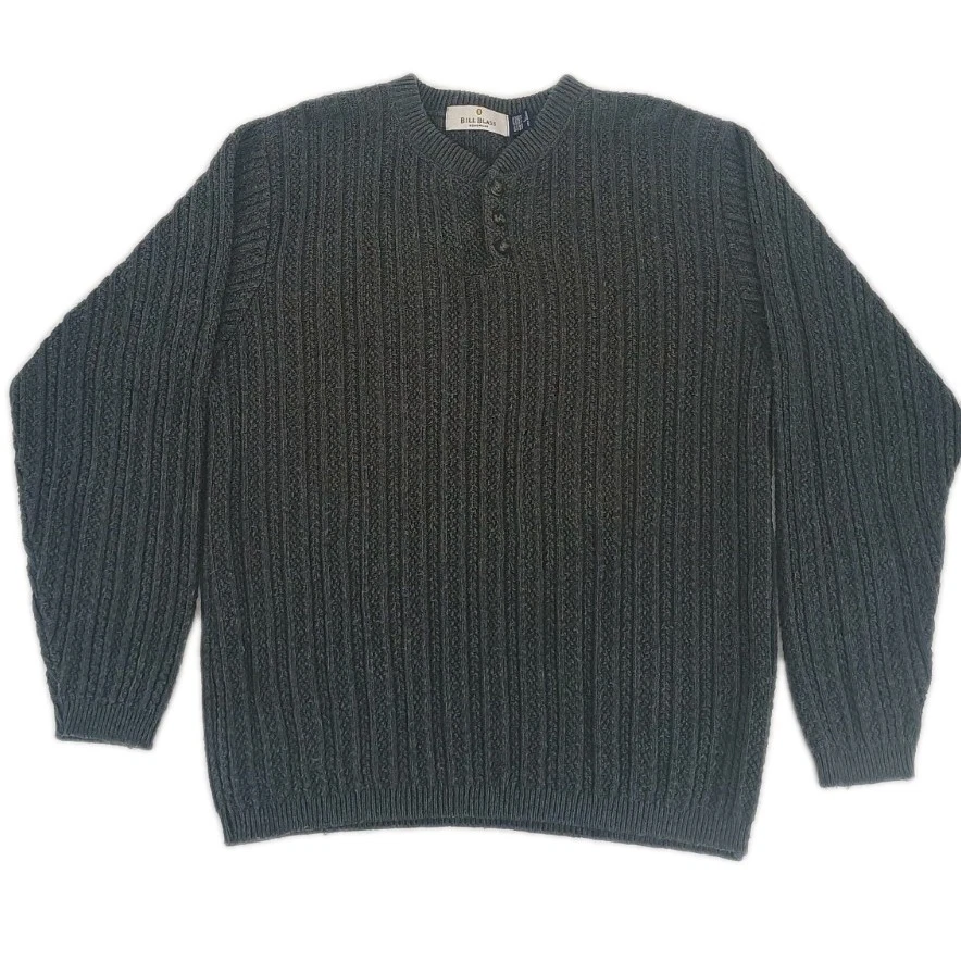 Suéter Vintage Bill Blass Henley Tejido Multicolor Para Hombre Talla L Foto 1 de 4