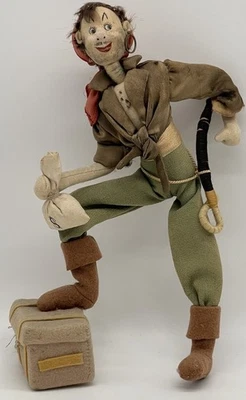 Vintage Roldan Klumpe Pirate Buccaneer Doll Spain 1950s Felt Cloth Character - Image 1 of 4