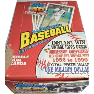 Topps 40 anni di Baseball Factory 1991 scatola sigillata 36 confezioni di cera gomma da masticare - Foto 1 di 8