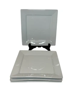 Home Trends Canopy White Square Salad Plates 8 1/2" set of 4 - Picture 1 of 6