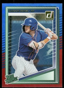 2025 Donruss Red & Blue FOIL Carson Benge #158 METS - Bild 1 von 2
