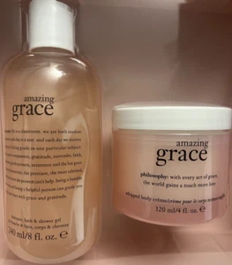 PHILOSOPHY AMAZING GRACE WHIPPED BODY CREME 4FLOZ &SHAMPOO,BODY WASH 8FLOZ - Picture 1 of 2