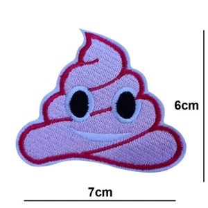 Parche bordado de caca hierro o coser cómic dibujos animados mierda logotipo de aplique - Imagen 1 de 2