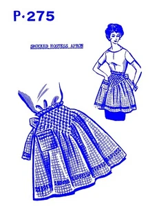 2 SMOCKED GINGHAM Waist APRON Patterns W/ EMBROIDERY Mail Order P-275 & P-349 - Picture 1 of 8