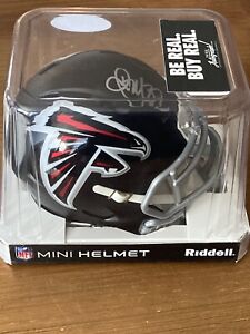 Jamal Anderson AUTO Mini Helmet Atlanta Falcons Black Speed Helmet Fanatics Coa