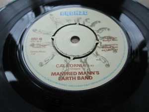 Manfred Mann's Earth Band: California 7" Single 1st 1977 UK Press BRO 48 4 Prong - Picture 1 of 1