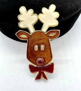 Broche de Reno Esmalte Brillante Tono Dorado ¡Lindo! - Imagen 1 de 5